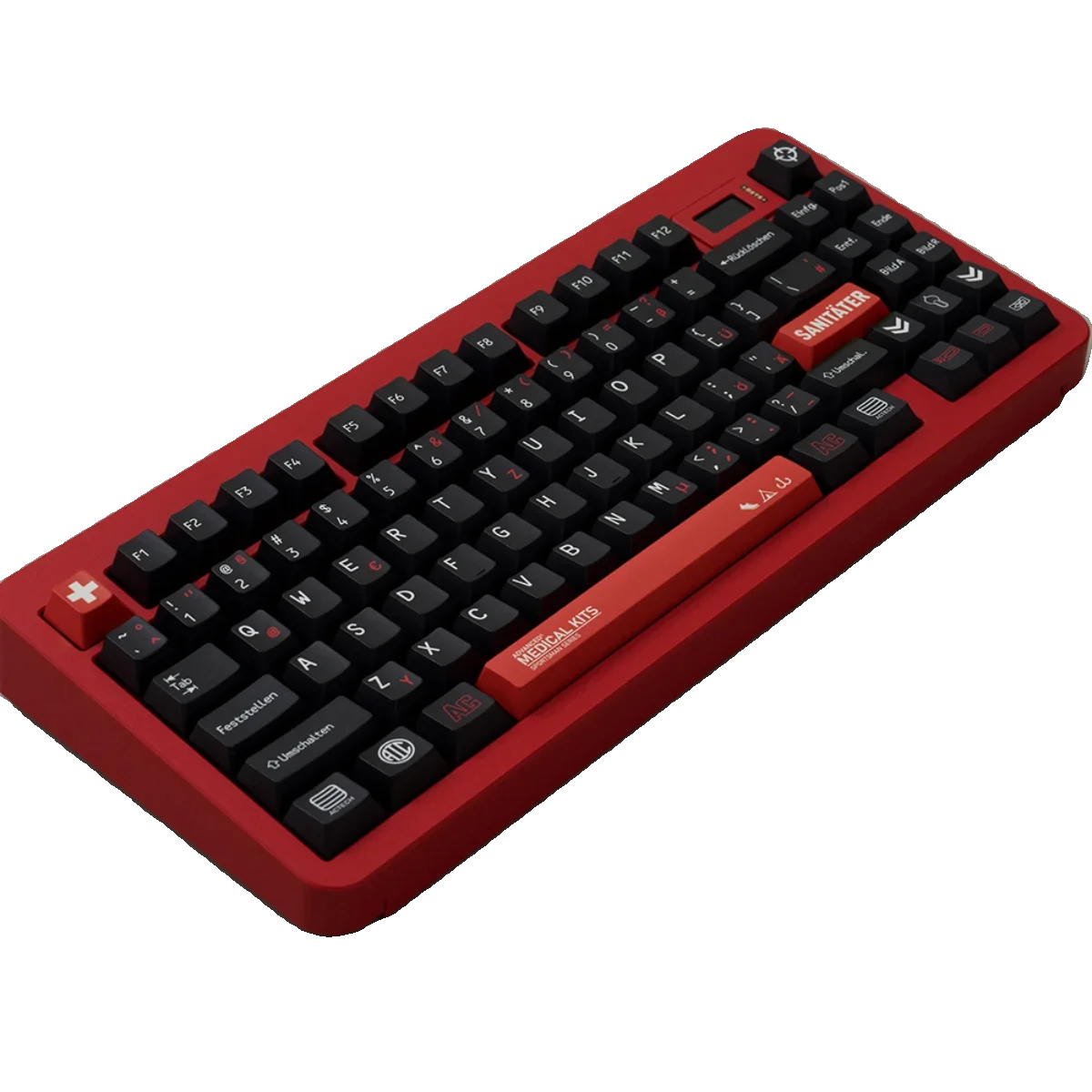 Red and black German root PBT sublimation original factory height  keycap