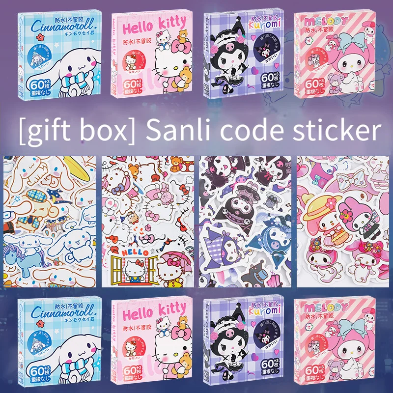 Sanrio Series Hello Kittle Melody Stickers Cartoon Stickers Gift Box Packaging Guka Hand Account Stickers Hand Children's Gift