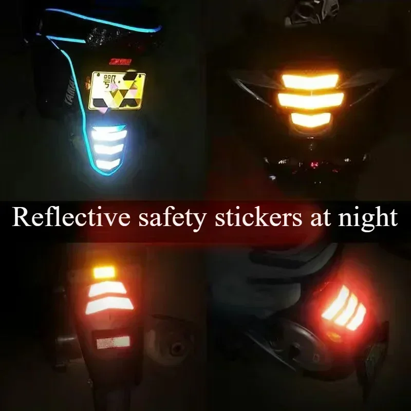 ملصقات السيارات والدراجات النارية ملصق عاكس عالمي للدراجات النارية ملصق مزخرف للتحذير الليلي ملصق السلامة مجموعة واحدة #1