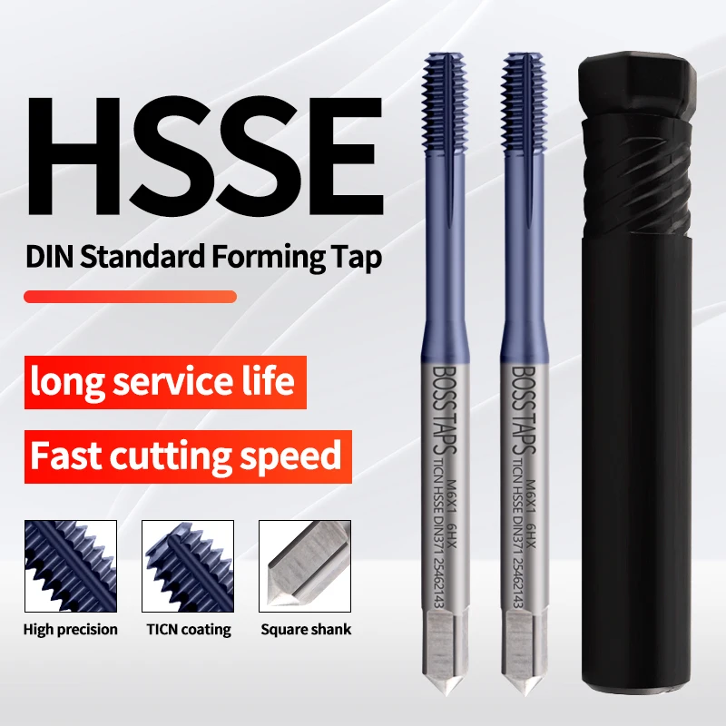 BOSS TAPS HSSE-M42 DIN 371 376 Standard Roll Forming Tap M2 M2.5 M3 M4 M5 M6 M8 M10 M12 6HX Machine Screw Thread Taps