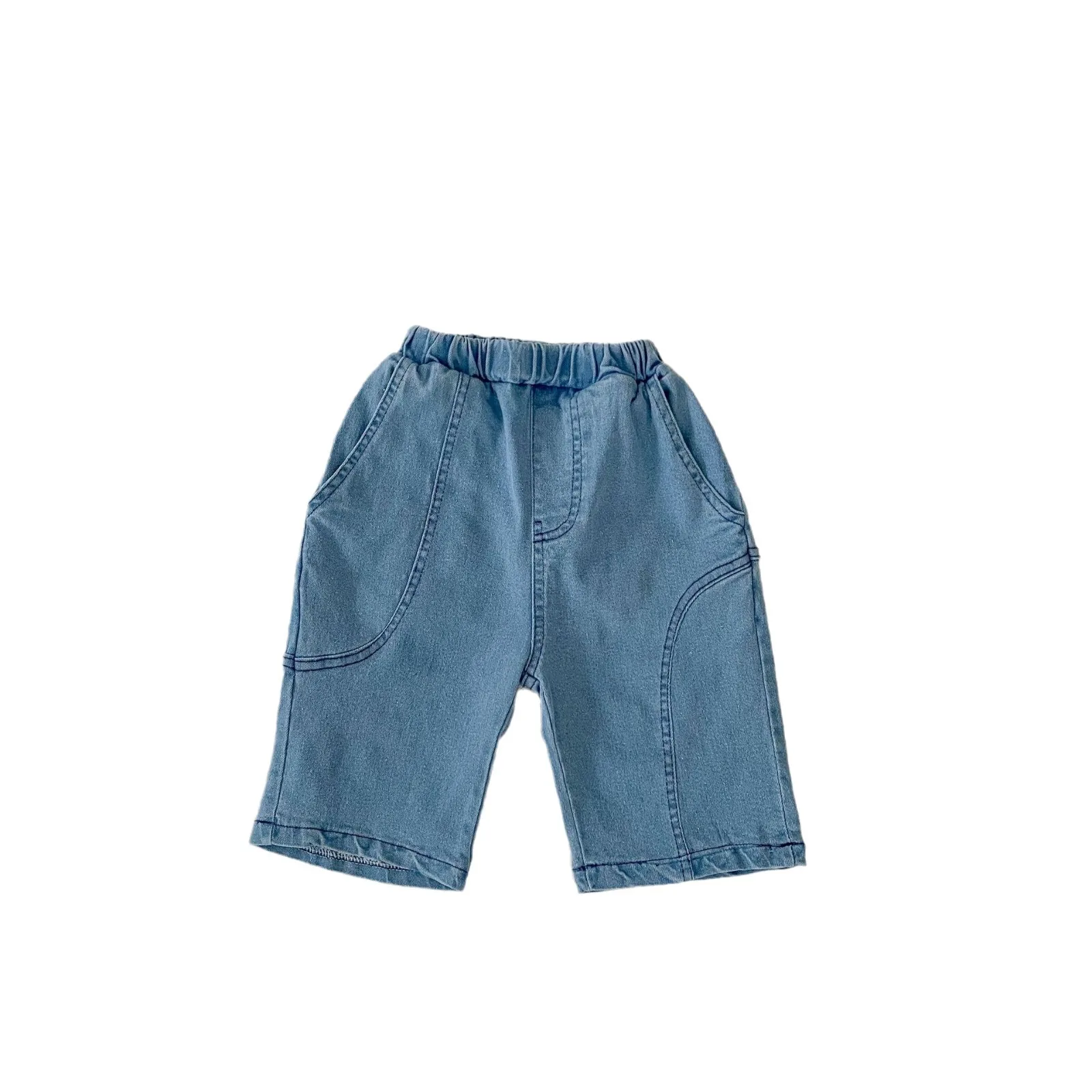 Summer New Pure Children's Wear Baby 0-4 Year Old Boys and Girls Personalized Trendy Versatile Crop Jeans