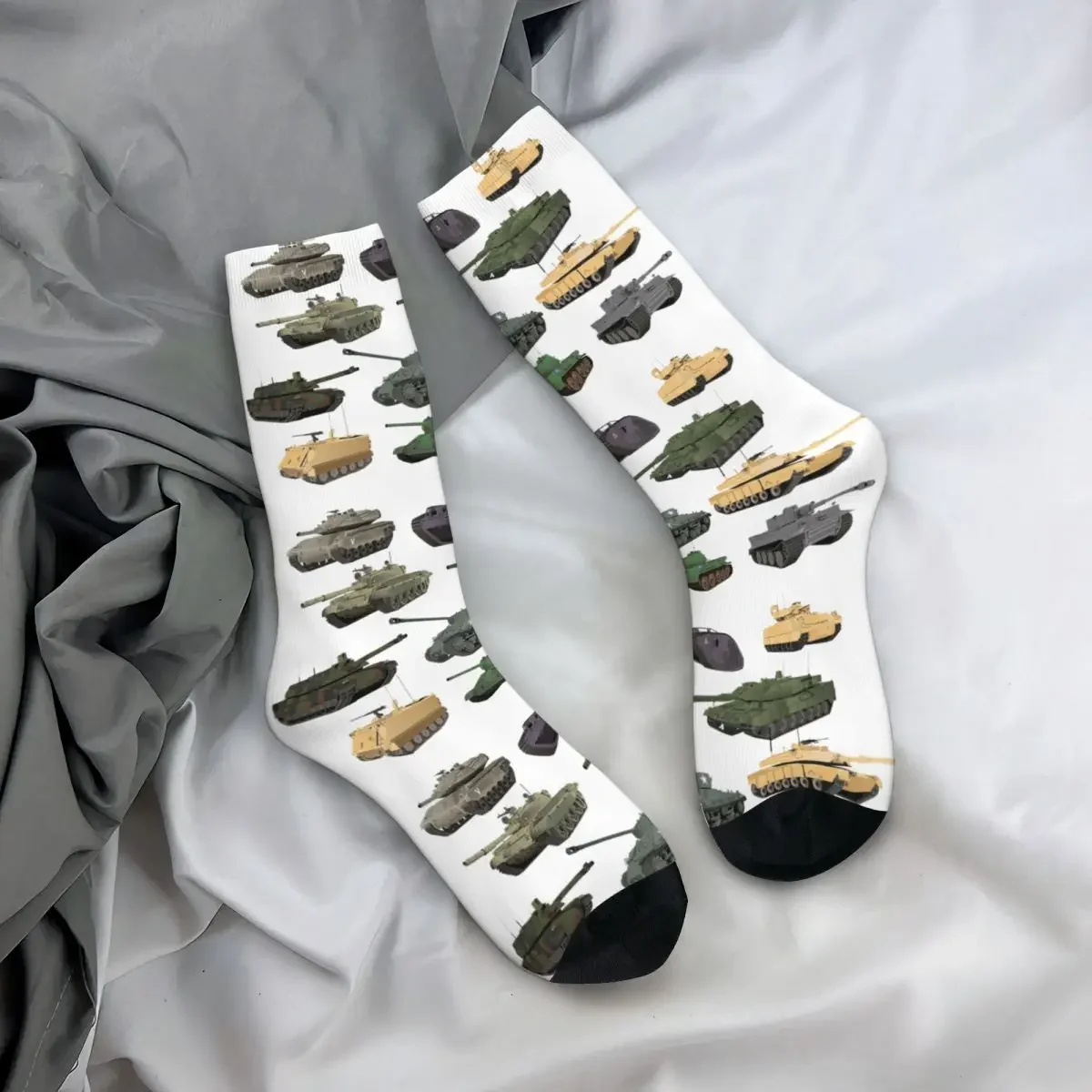 Multiple Battle Tanks Socks Harajuku High Quality Stockings All Season Long Socks Accessories for Unisex Gifts