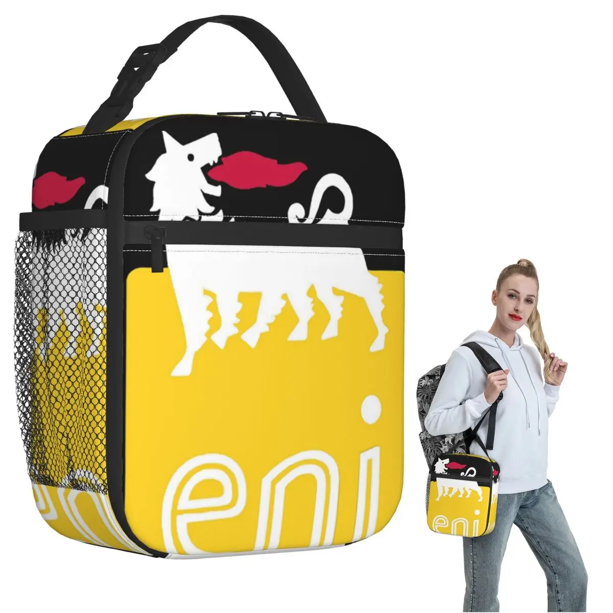 Agips Eni Racing Car Oil Insulated Lunch Bag for Women Kids Portable Food Boxes Thermal Lunch Box Tote
