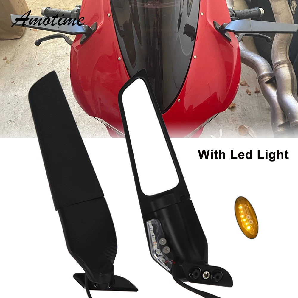 

For DUCATI Panigale 1299 2015 2016 2017 2018 Rearview Mirrors Wind Wing Adjustable Rotating Side Mirror Winglet