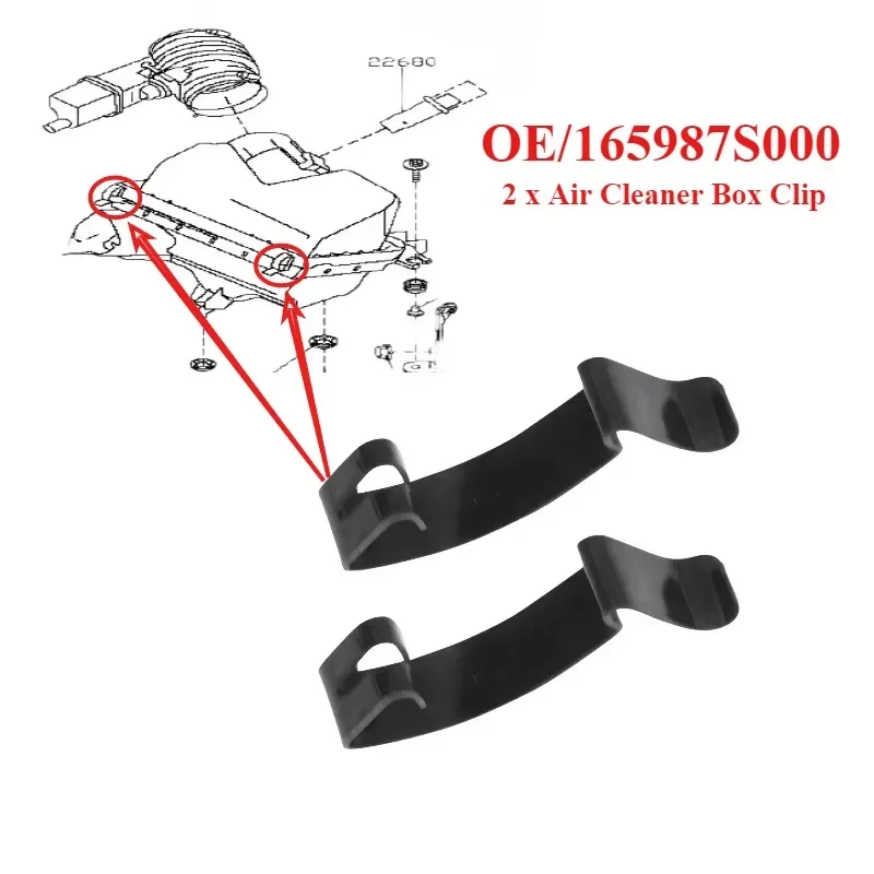 2Pcs Car Air Cleaner Filter Box Clip #165987S000 For Nissan SUV Pickup Armada Frontier  Maxima NV 04-17 Replacement Accessories