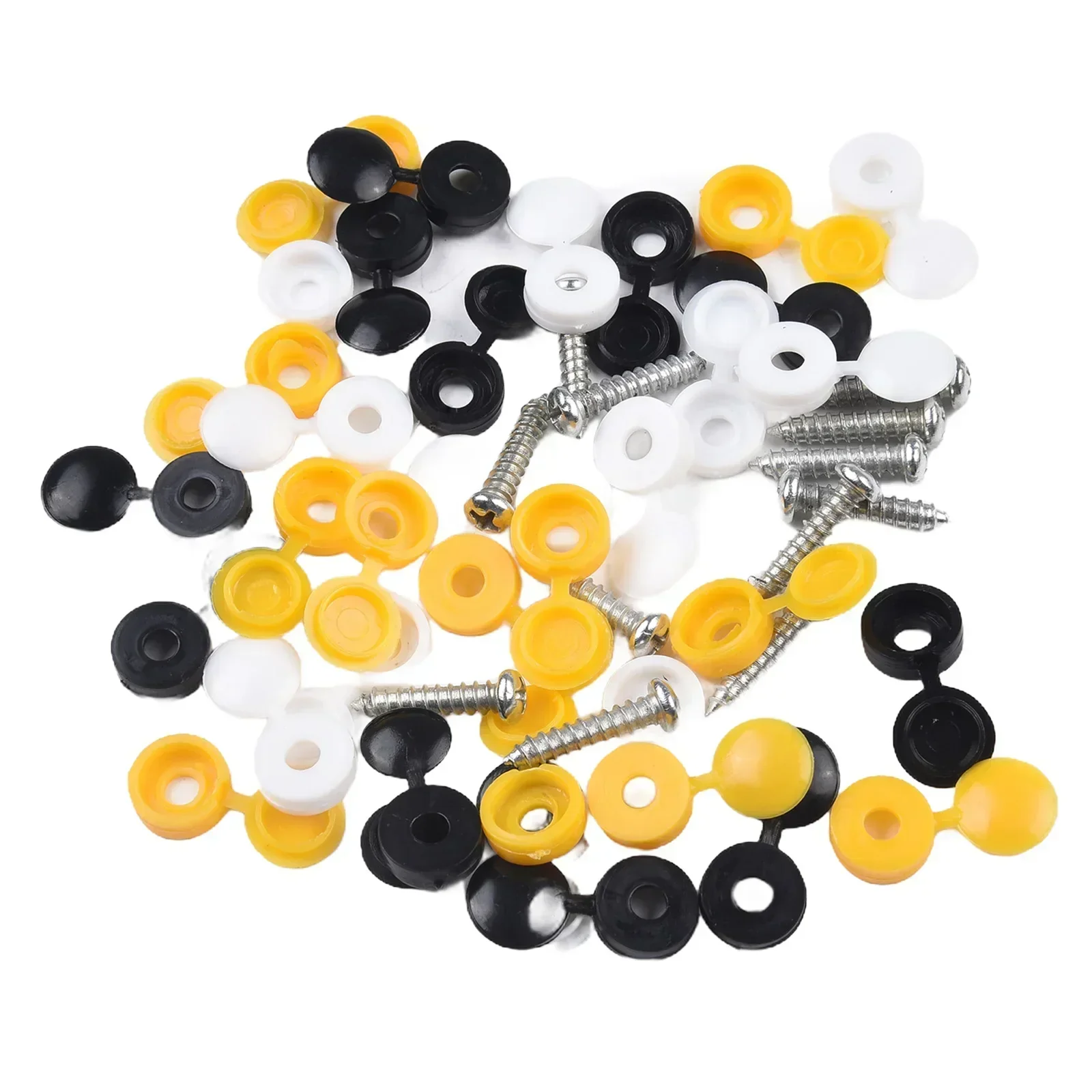 White/ Black/ Yellow Plate Screws Cap Set For Car Number Plate Decor Vehicle License Plate Fittings 7*20mm Replacement Clips