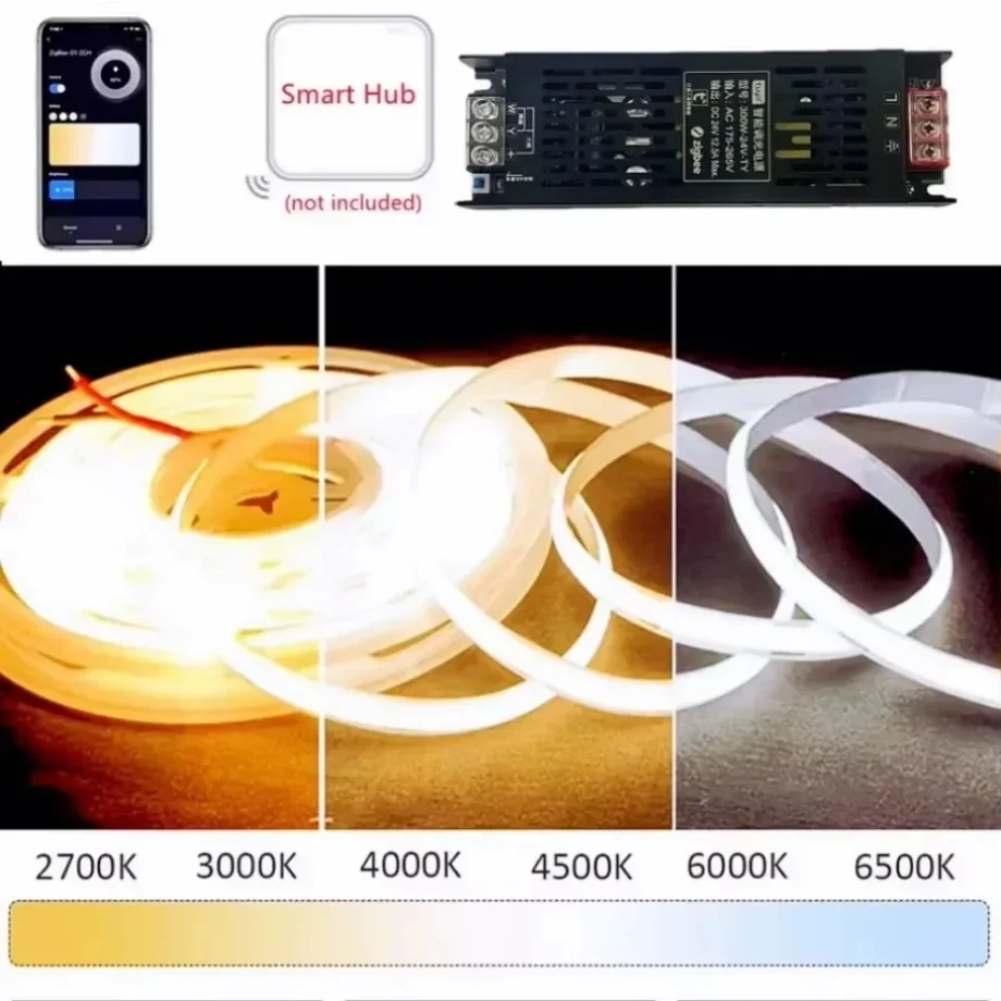 Tuya Zigbee 3.0 LED Power Supply DC 24V Dimmer Transformer AC 175-265V APP Voice Control For CCT LED Strip Support Alexa Google