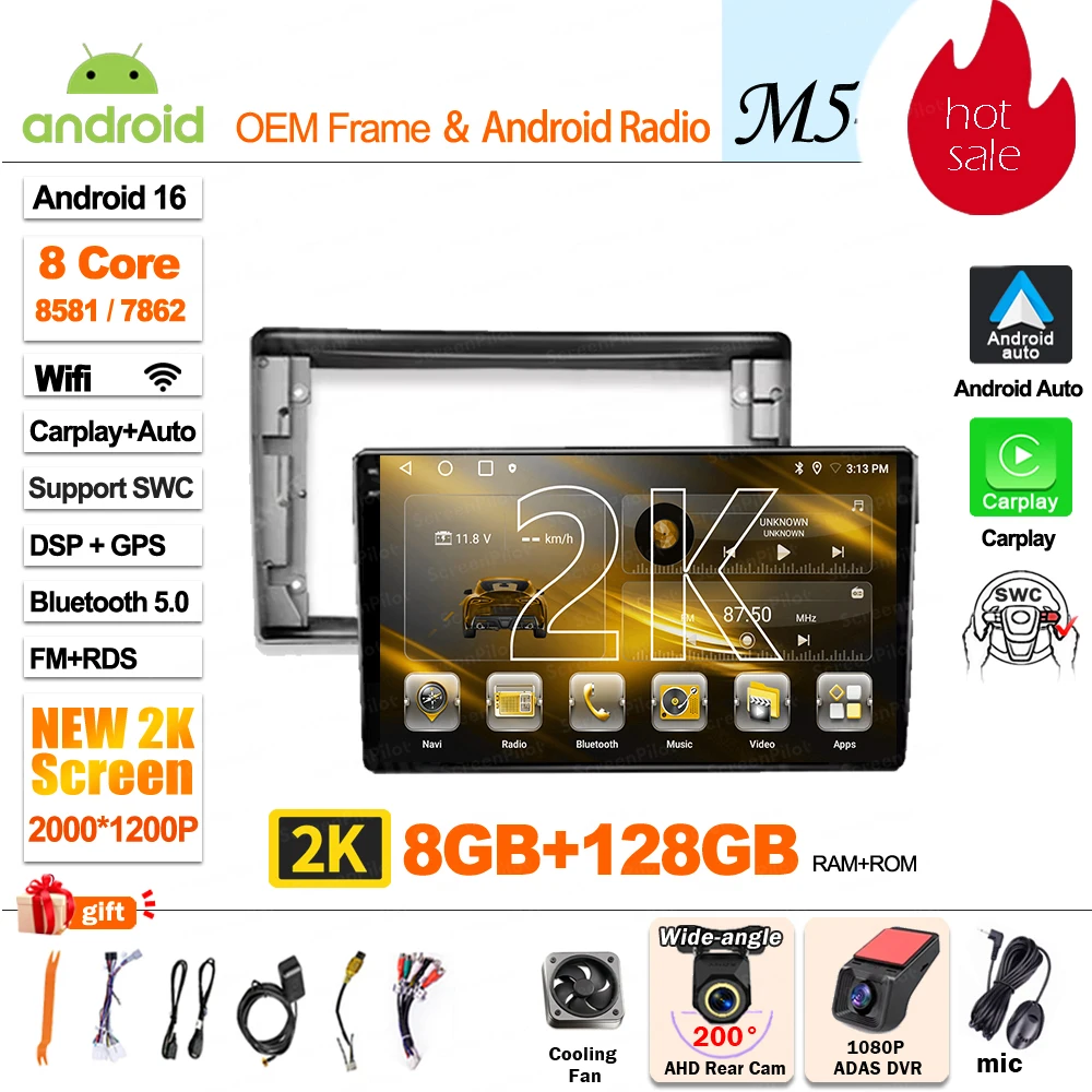For Toyota Avensis T25 2002 - 2008 Android 16 Multimedia Video Player 2 Din GPS Navigation Mirror Link Wireless Android Auto 5G image 3