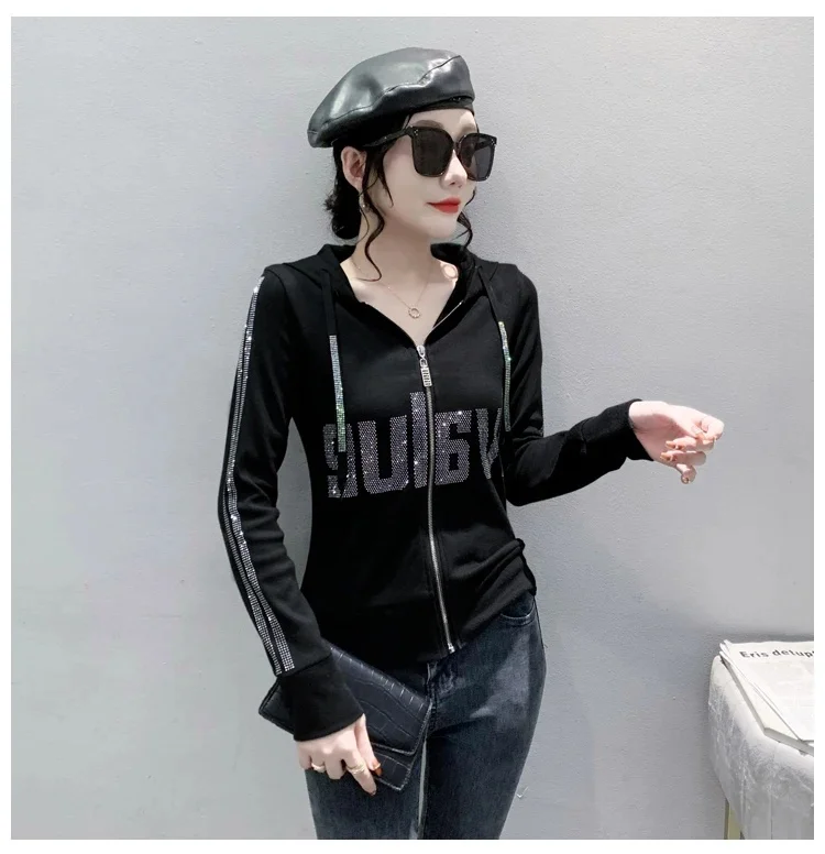 

Распродажа: Женская куртка с капюшоном на молнии, облегающая, с декоративными элементами, повседневная, с длинным рукавом, спортивная, осенне-зимняя