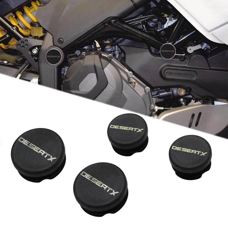 

4pcs Fit For DUCATI DESERTX DESERT X 2022 2023 Motorcycle Accessories Black ABS Plastic Frame Hole Cover Cap Body Frame Caps