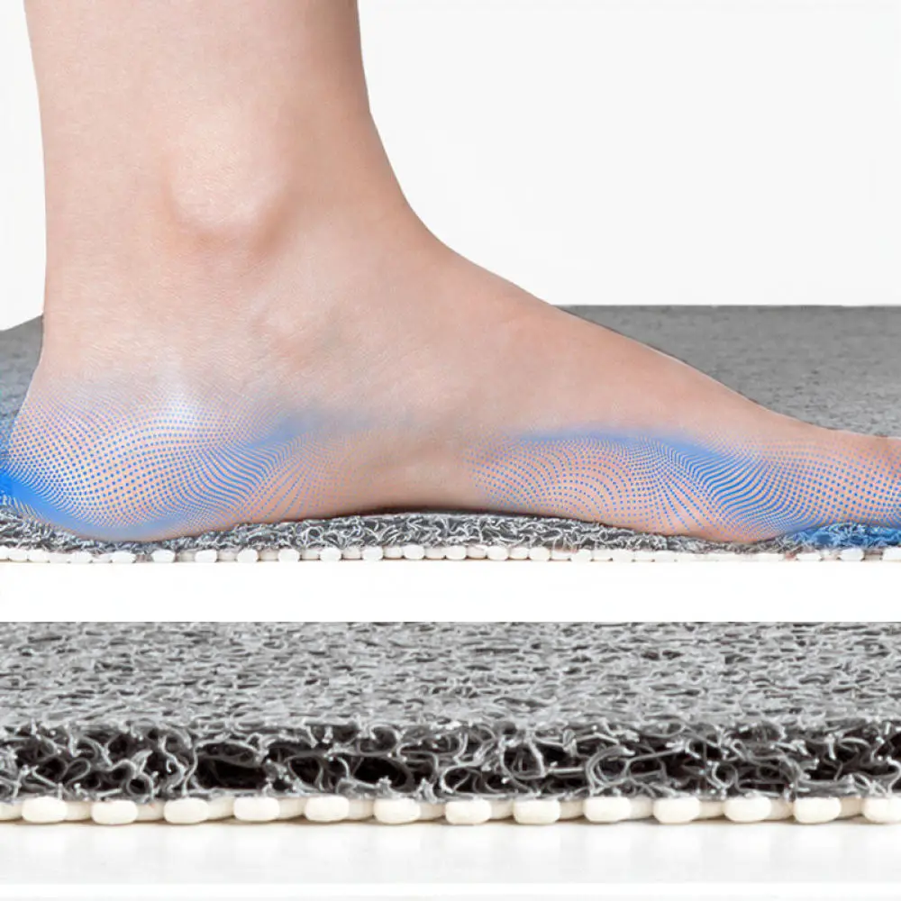 Non Slip Shower Bath Mat PVC Rug Loofah Texture Drainage Floor Carpet Soft Quick Drying Pad For Qiqijia Bathroom Decor