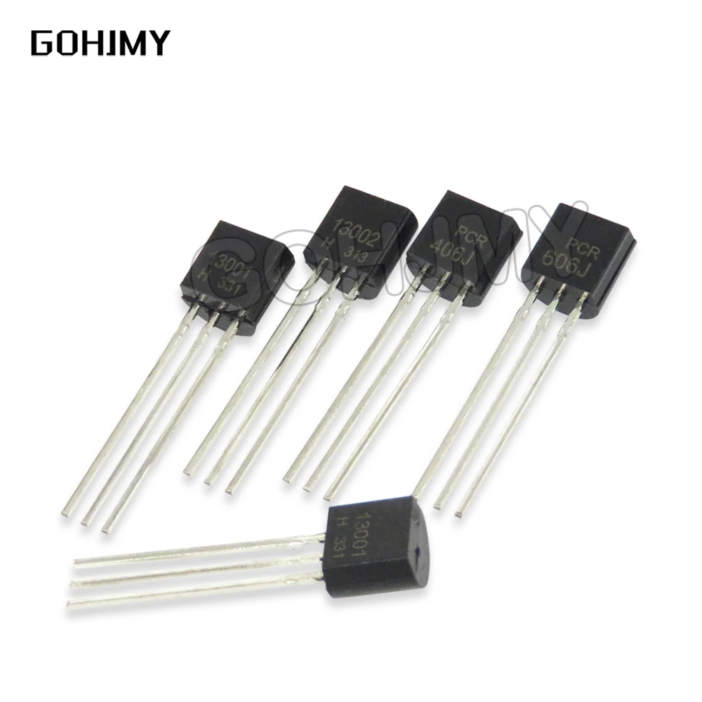 

100PCS MJE13001 MJE13003 TO-92 13001 13003 PCR606J PCR406J TRANSISTOR R606 R406 606J 406J