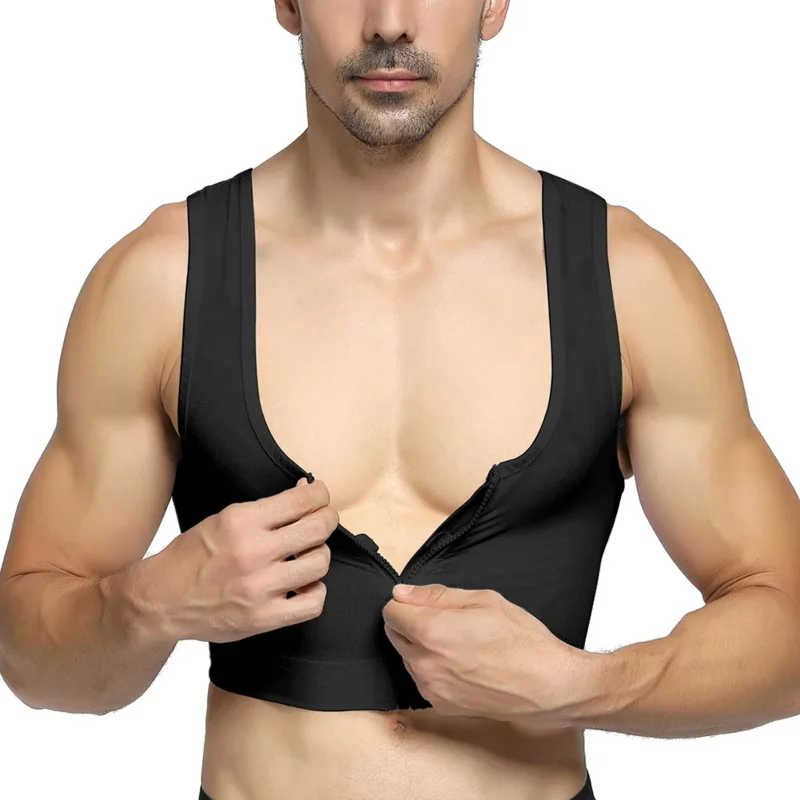 

Men's Compression Shirt Undershirt Slimming Tank Top Workout Vest Chest Lifter Body Shaper