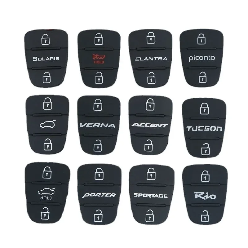 Chiave a distanza per auto Fob Shell Case 3 pulsanti Pad in gomma per Hyundai Kia Picanto RIO Sportage Solaris Accent Tucson l10 l20 l30 Ceed