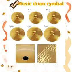 1pc 6/8/10/12/14/16Inch Drums Brasses Cymbals Percussion Splash Crashes Hi-Hat Cymbal Jazz Drums Musical Instruments Accessories