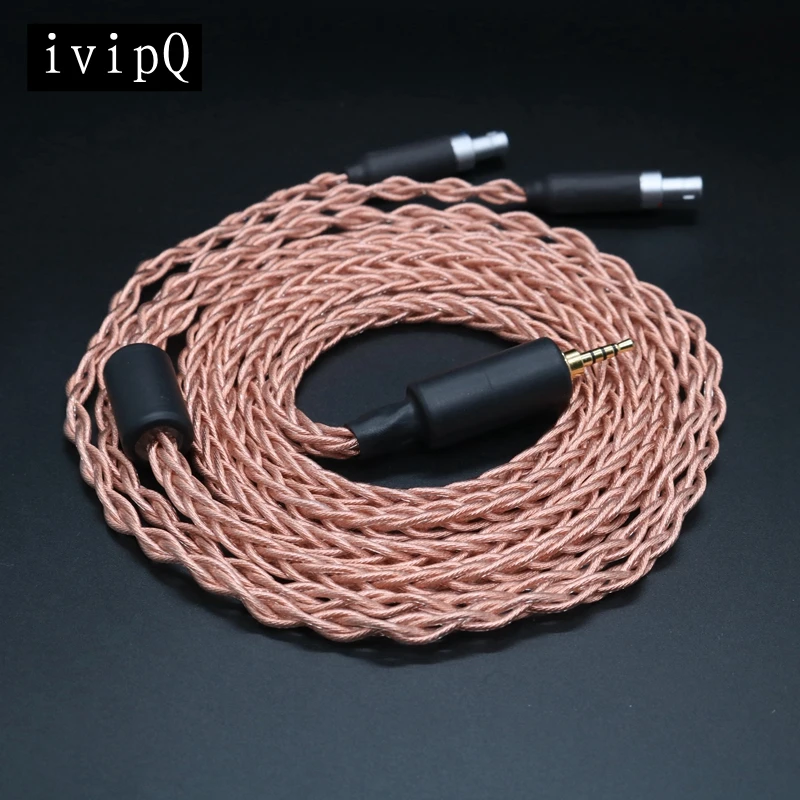 

ivipQ-47 IEM Cable Litz High Purity Oxygen-fee OCC Copper Headphone Replacement Cable For HD580 HD650 HD800 HIFIMAN ANANDA