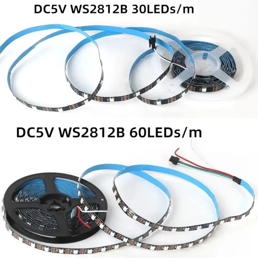 yZ[zWS2812B RGB IC X}[g LED Xgbv 5050 ʂɃAhXw\ IC 30/60/144 sNZ/LED/m Cg DC 5V  IP30 IP67 h