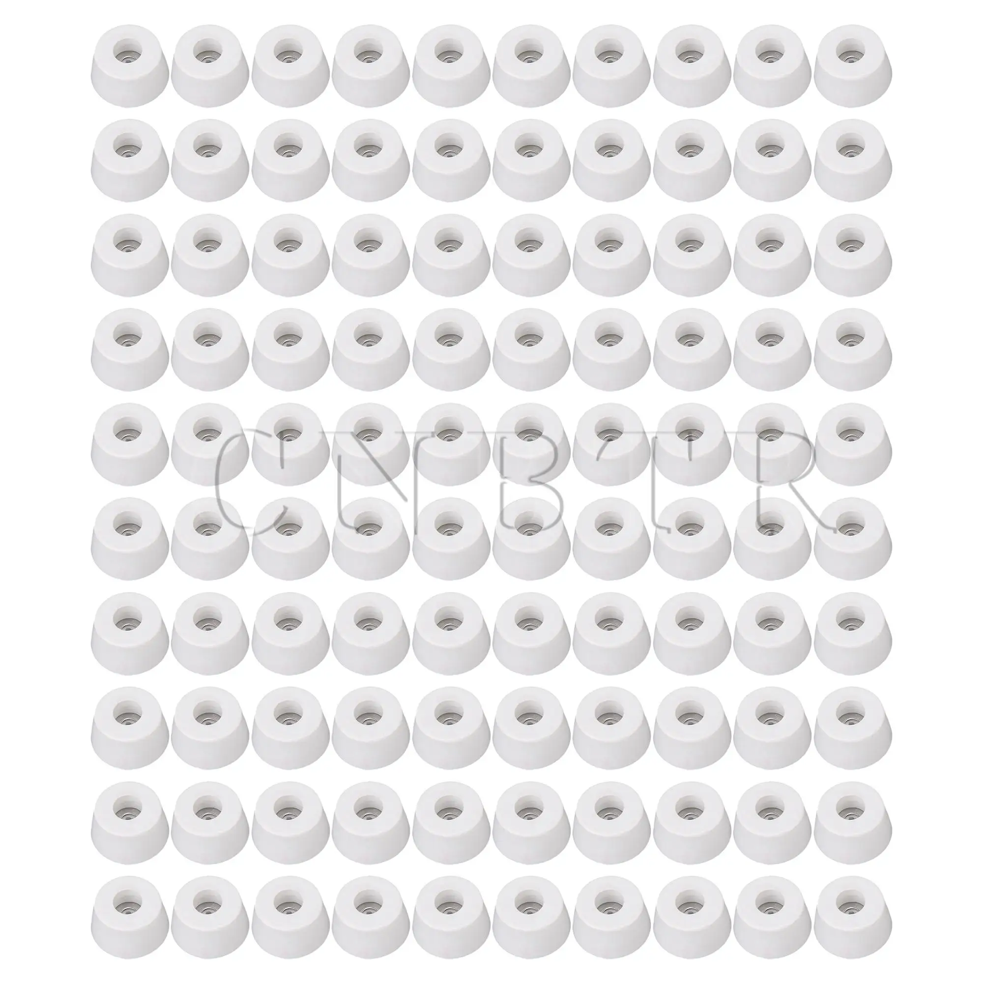 

CNBTR 100Pcs White Round Rubber Feet Bumpers Pads for Furniture 25x20x13mm