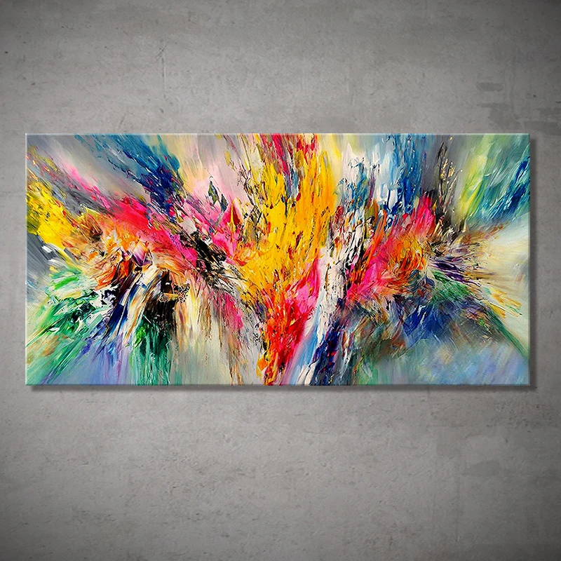 

100% Hand Painted Abstract Colorful Art Wall Picture Oil Paintings On Canvas,Modern Wedding Decor Wall Landscape For Living Room