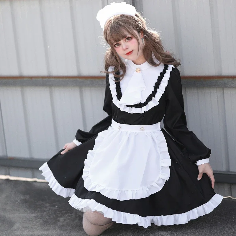 Cameriera costumi Cosplay Bristish Anime donne Halloween grembiule cameriera gioco di ruolo vestito da partito giapponese gotico Lolita principessa abiti