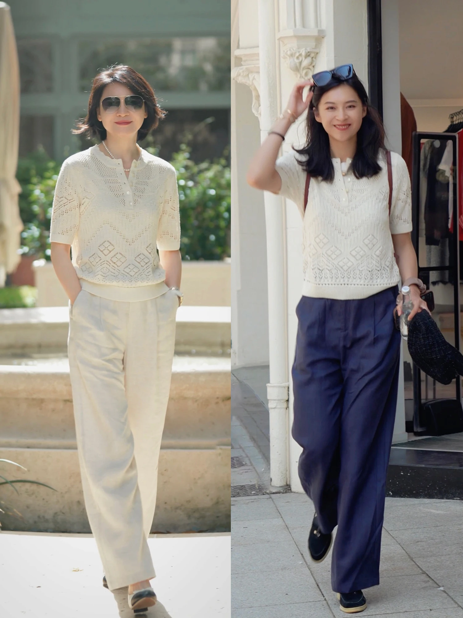 

Nordic Sle Knitted ort Sve round Ne Hollow out Breathable Skin-friendly Soft Acrylic Women's Summer Top