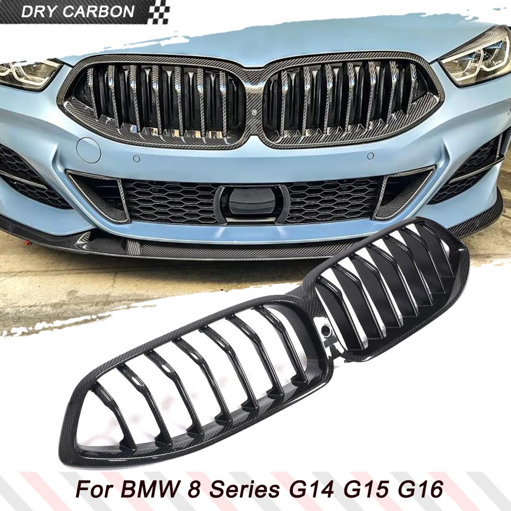 

Prepreg Dry Carbon Car Front Bumper Grill for BMW 8 Series G14 G15 G16 840i 2018-2022 Car Racing Grille Front Grills Body Kits