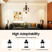 4 Lights Chandelier Vintage Decorative Hanging Lamp Industrial Loft Bar Hanging Lamp Retro Pendant Light  for Living Room