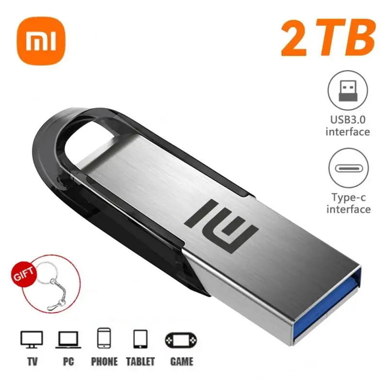 Xiaomi 2TB USB-Flash-Laufwerk USB 3,0 Hoch geschwindigkeit 512GB Typ-C-Schnitts telle Dual-Use für Telefon Computer Metall Flash-Speicher Smart Home