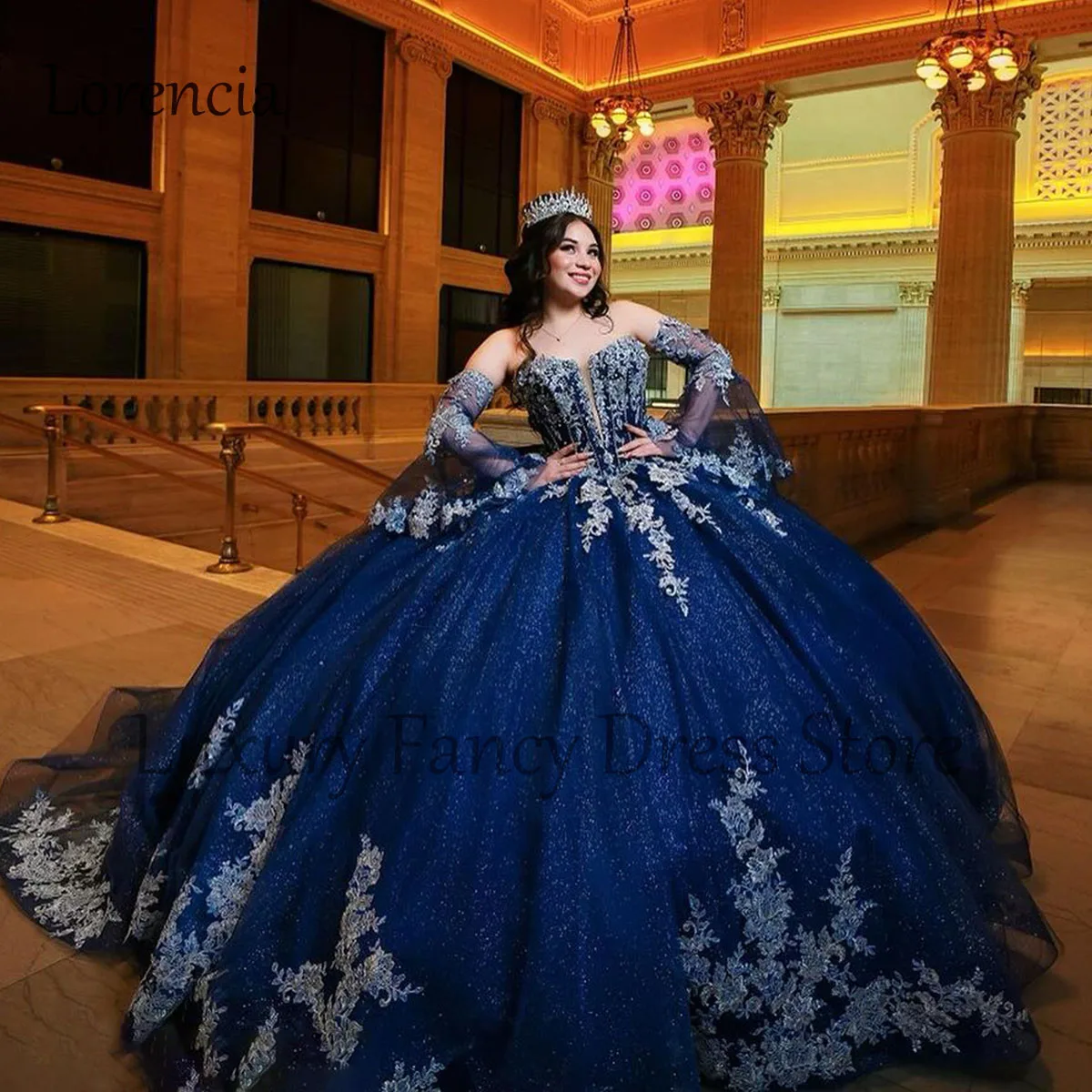 Vestido de princesa de quinceañera mexicana, dulce vestido de baile 15 16, apliques sin mangas con cuentas 3D, flores, Vestidos formales XV Años 2024