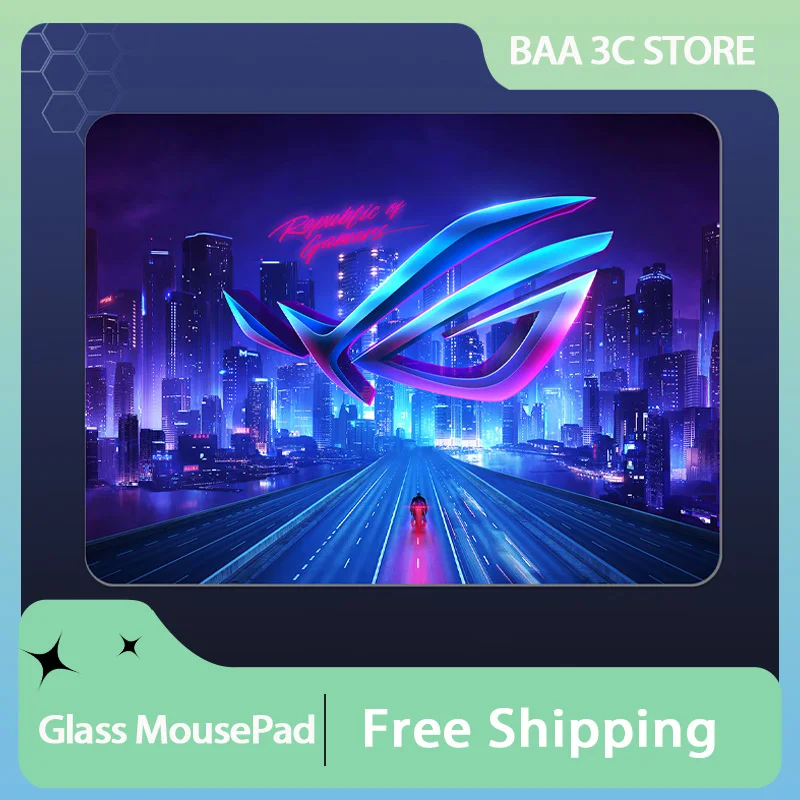 Photovoltaic Glass Mouse Pad ROG MousePad Smooth FPS Esports Game Table Mat Customized Waterproof Gaming Office PC Accessories