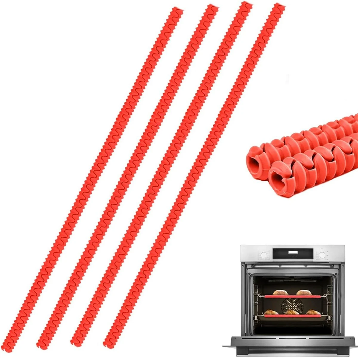 4Pcs Silicone Oven Rack Guards Heat Resistant Oven Shields Covers for Oven Toasters Air Fryers Kitchen Safety Protection