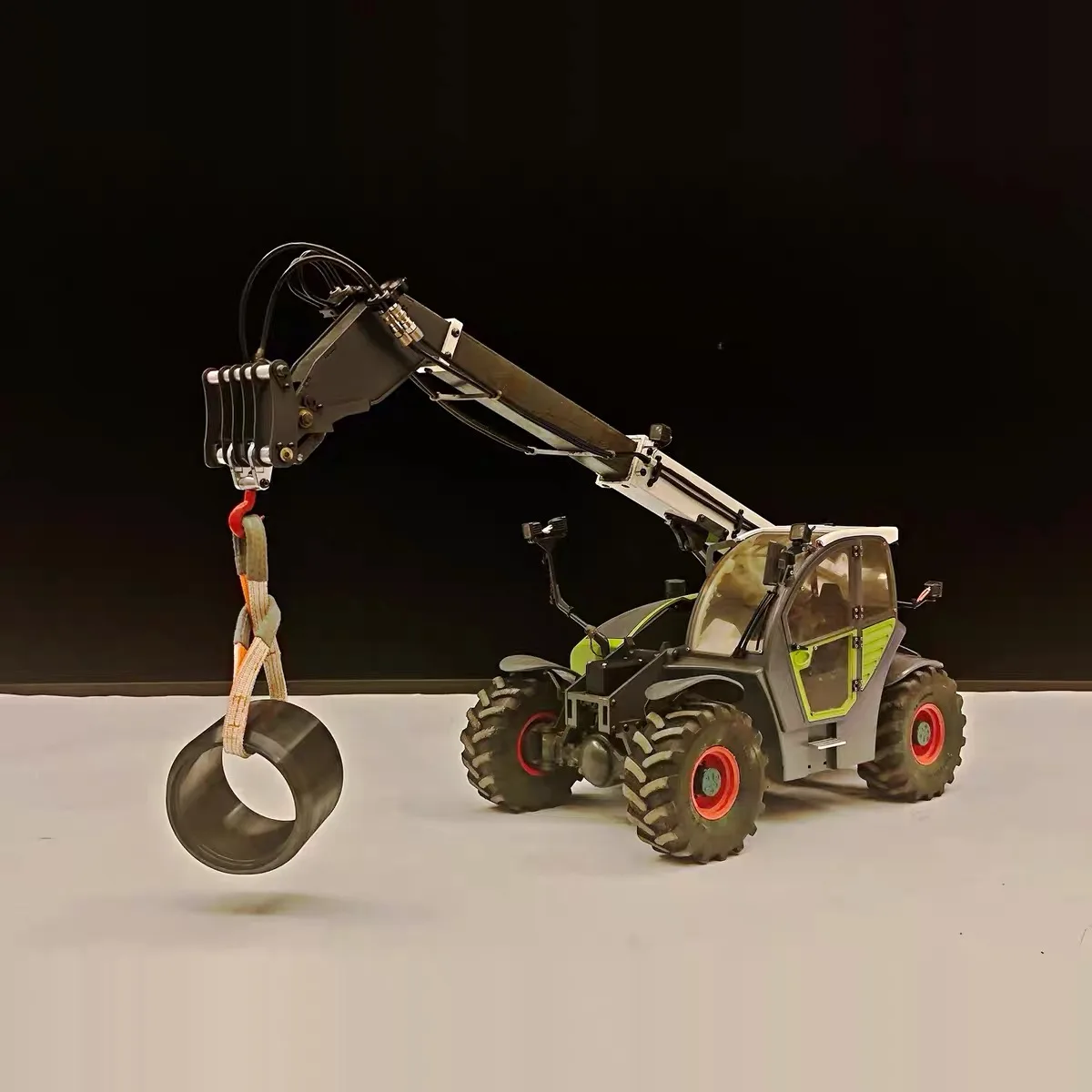 Metalowy hak JDMODEL RC do modeli w skali 1/14 JDM 128 RC, teleskopowy, wielofunkcyjny, hydrauliczny wózek widłowy, zabawki do samodzielnego montażu.