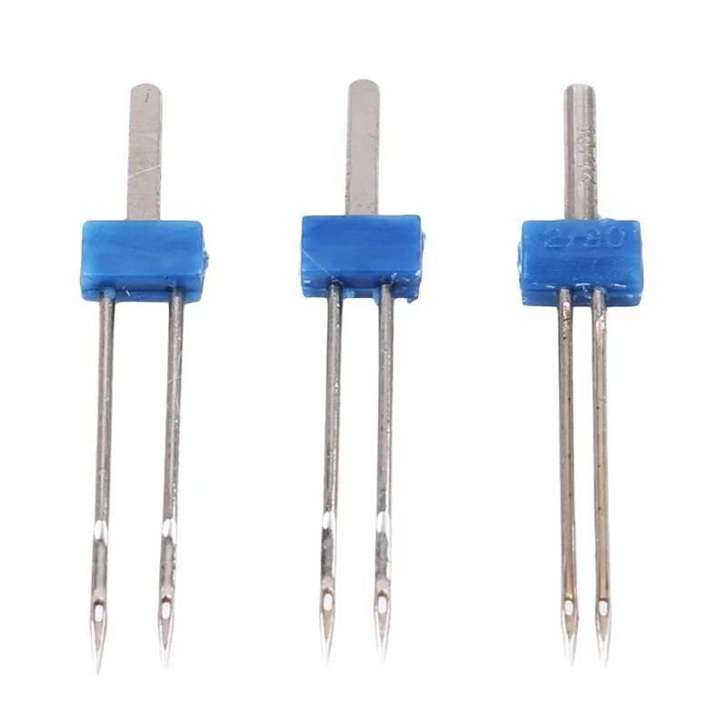 3PCS Sewing Machine Needles Double Twin Needles 2.0/90 3.0/90 4.0/90 Sewing Needles for Most Household Sewing Machine