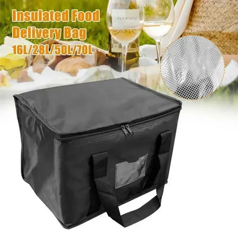 Sac isotherme thermique isolé, boîtes de rangement pour aliments frais, grands sacs frais, fermeture éclair, pique-nique camping, 18 feuilles, 70L