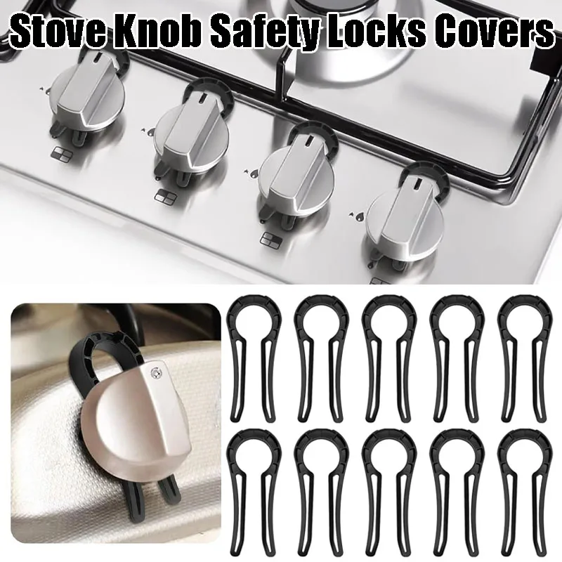 Kitchen Shrinking Gas Stove Knob Lock Baby Protection Oven Knob Cover Lock Child Safety Clip To Prevent Accidental Contact