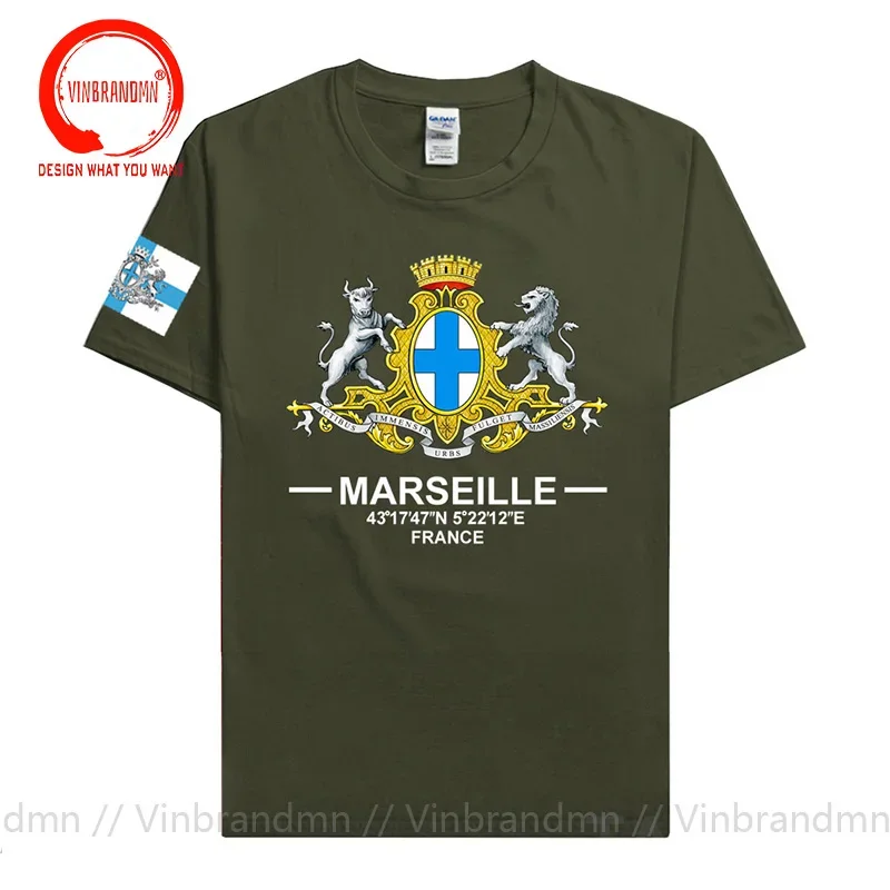 Марсель, Франция, Европа, международный туристический город, логотип Прованса, культура, сувенир, мужская спортивная модная футболка, топы, хлопковая футболка