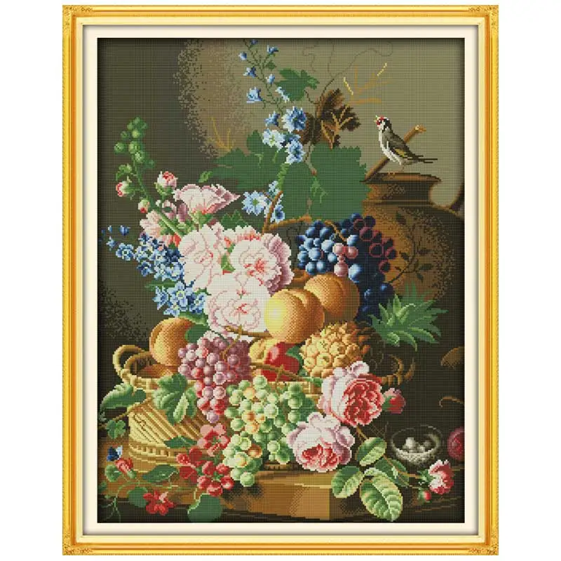 Beautiful Vase Flower Patterns Counted Cross Stitch Set DIY 11CT 14CT 16CT HD Stamped DMC Cross-stitch Kit Embroidery Needlework
