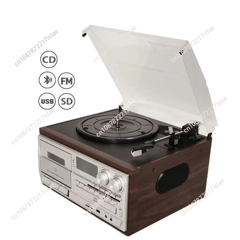 Vintage Multifunctional 10-in-1 Gramophone Vinyl CD Player Tape Radio Speaker Gramophone