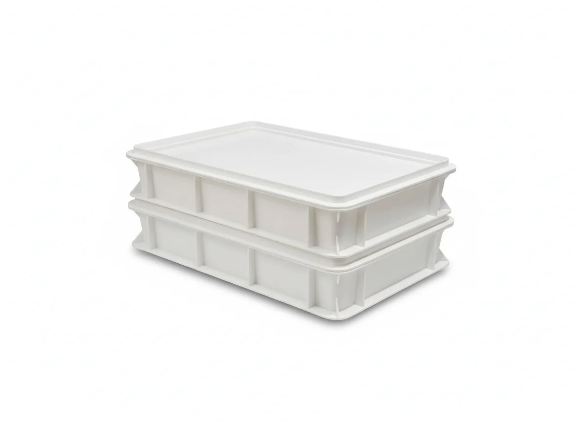 Plastic Pizza Dough Proofing Box 40x30cm Kit with 2 Dough Scraper Cutter - Stackable Fermentation Container for Homemade Pizza