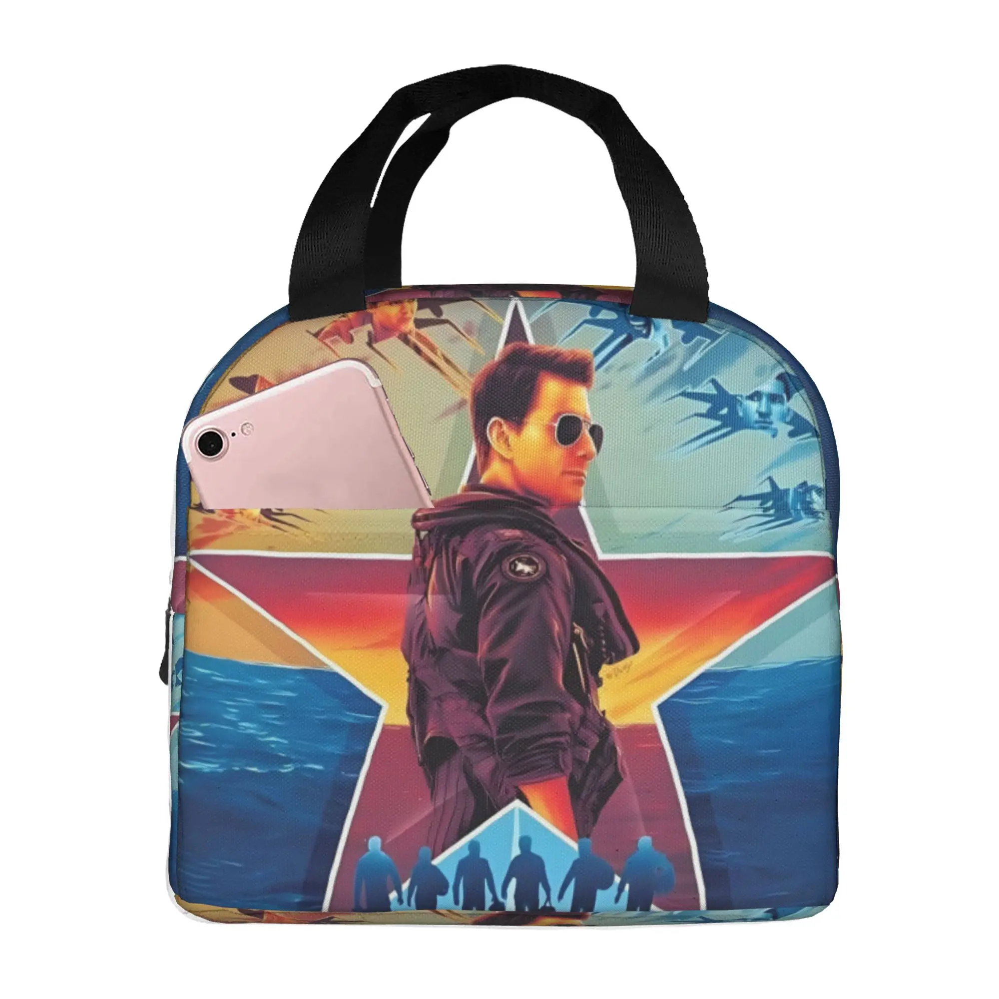 Top Gun Maverick Film  Lunch Bag Men Women Air Force Fighter Jets  Cooler Warm Insulated Lunch Boxes for Adult Office