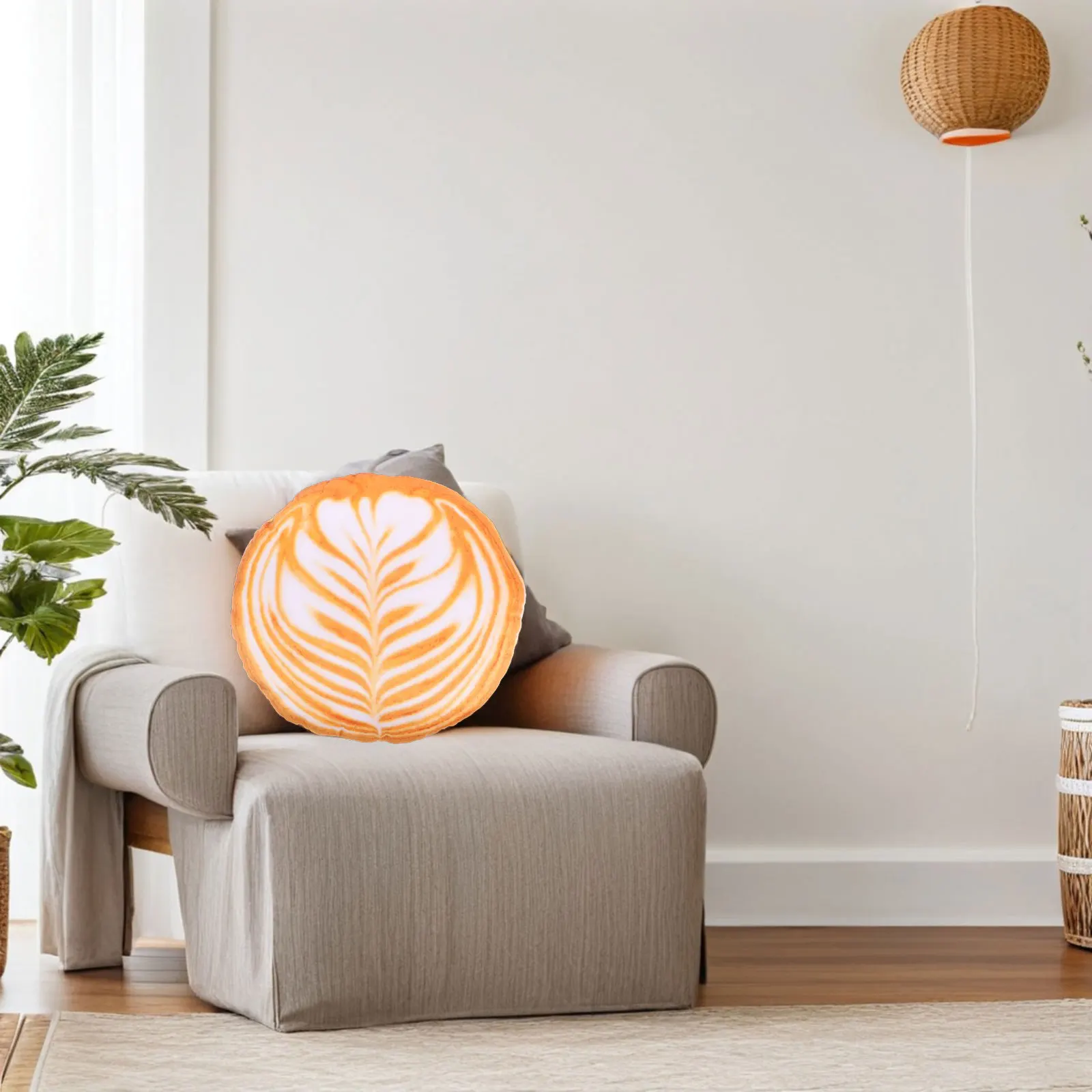 

Cute Cartoon Coffee Latte Art Decorative Pillow Cushion for Sofa Couch Bed Home Cute Cartoon Seat Cushion Pillows for Home