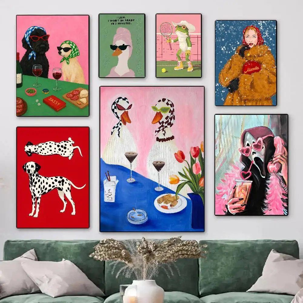 Animal Art Poster Posters Decorative Paintings Study Bedroom Bar Background Wall Murals Gifts