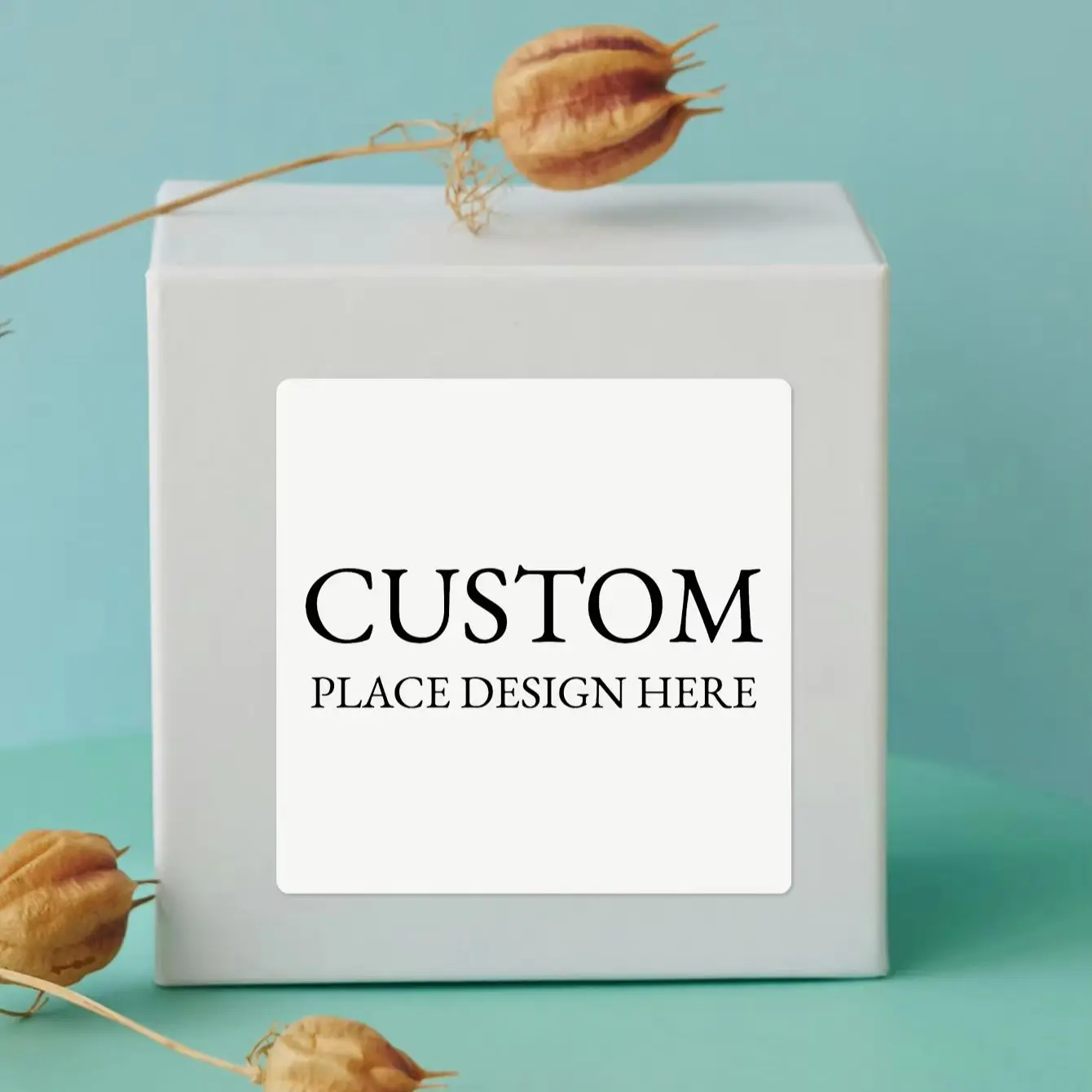 3/4CM Custom Square Waterproof Stickers for Envelopes, Gift Boxes, Planners, Glass Jars, Cardboard Boxes, Binders, Locker Labels view 3