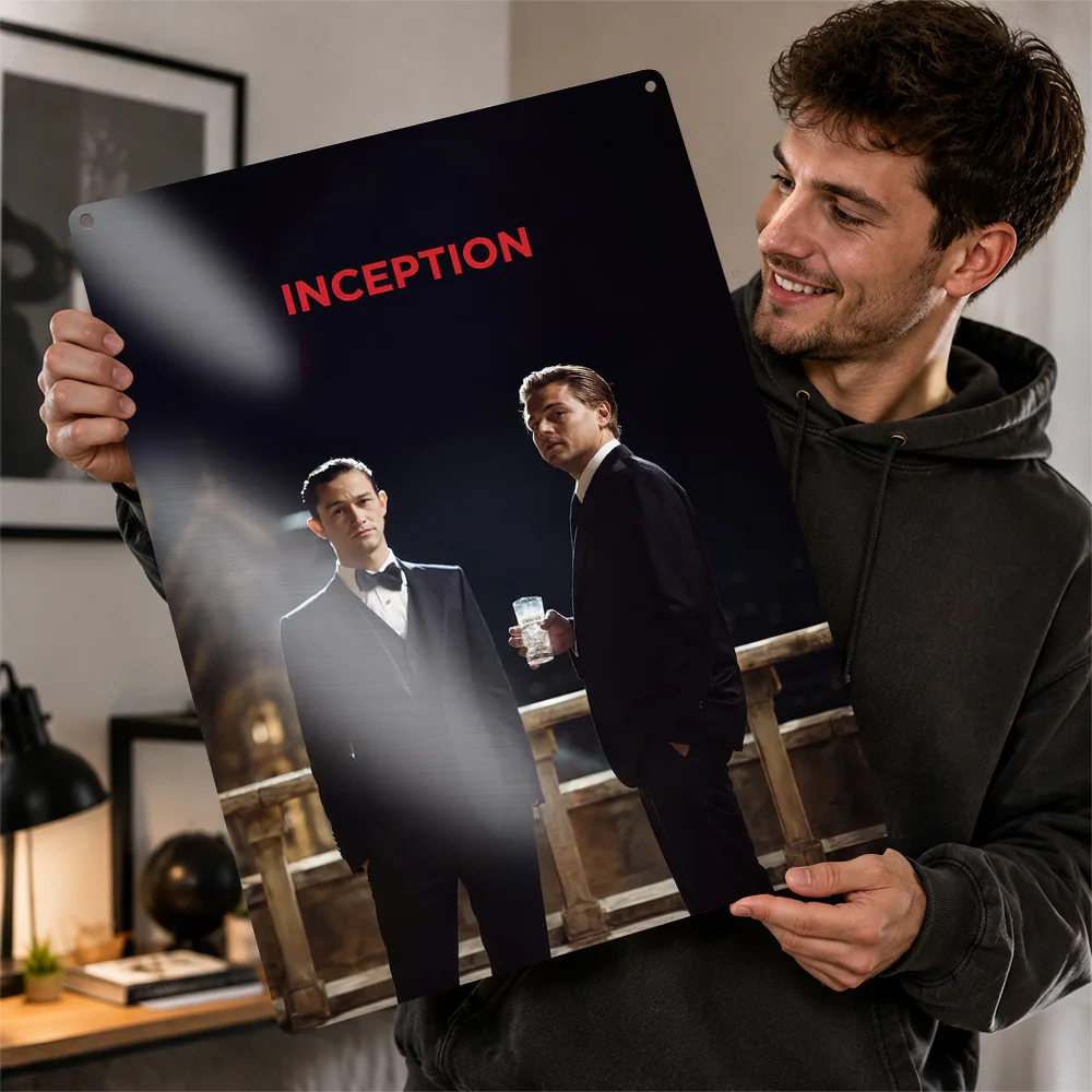 Inception Movie 3D Texture Printed Poster Custom Vintage Metal Tin Plate Sign for Wall Art Decor Living Room Decoration Man Home