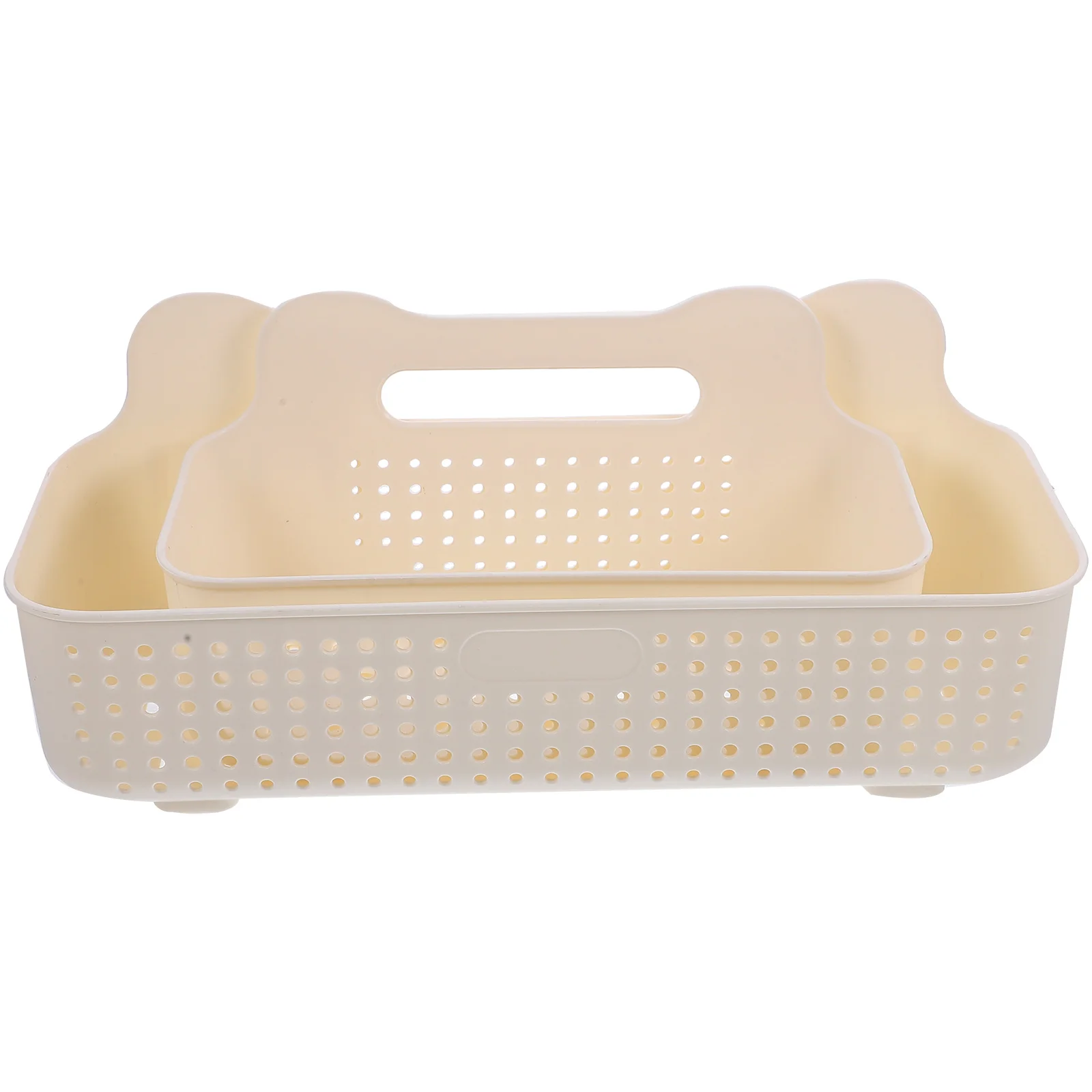 

2pcs Wall Hanging Storage Basket PP Large Cream Waterproof Kitchen Bathroom Balcony Shampoo Spice Organizer Without Drilling