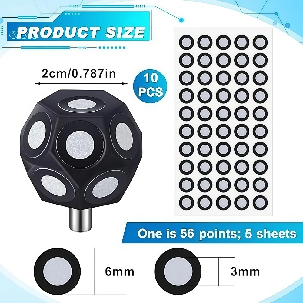 3MM Magnetic Marking Hexagonal Sphere,3D Scanner Target Reflective Marking Points Marker Ball(Inner Ring 3mm Outer Ring 6mm)