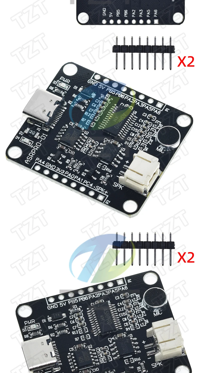 TZT 1/2/5 Stück ASR-PRO Sprachintelligentes Spracherkennungs-Steuermodul AI Offline-Erkennungs-Entwicklungsboard Benutzerdefinierte Bedingungen – Detail 6