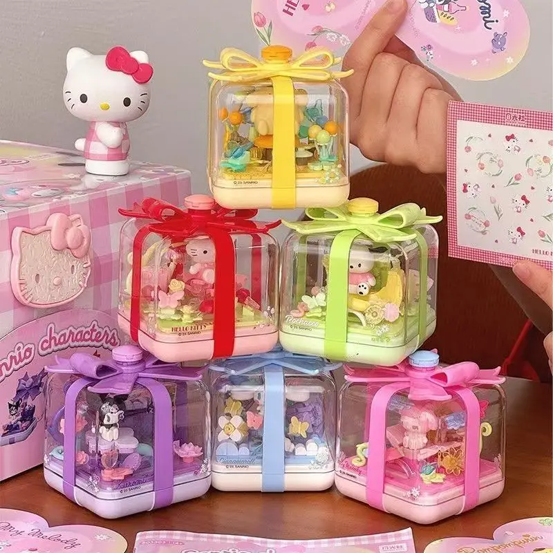 Sanrio Building Blocks HelloKitty Kuromi Blind Box Assembly Cartoon Anime Assembly Toy Ornament Birthday Cute Girl Gift