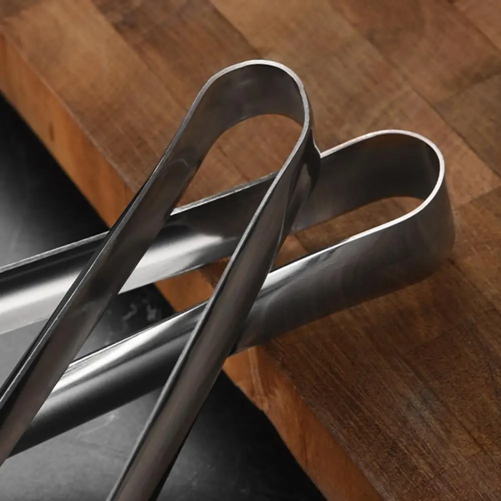Small Size Ice Tongs Stainless Steel Ice Tongs Lightweight Multifunctional Ice Cube Clip Thickened Bbq Serving Salad Cooking