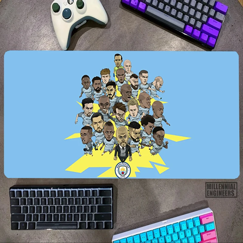 

MCFC Club-Blue Moon-M-Man C-City Mouse Pad Keyboard Desk Mat Mousepad Gamer Office Accessories Big Mousepepad Gaming Mats Large